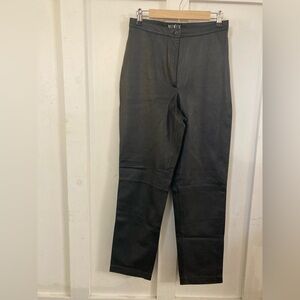 Vintage Mixit black 100% leather pants motorcycle size 10